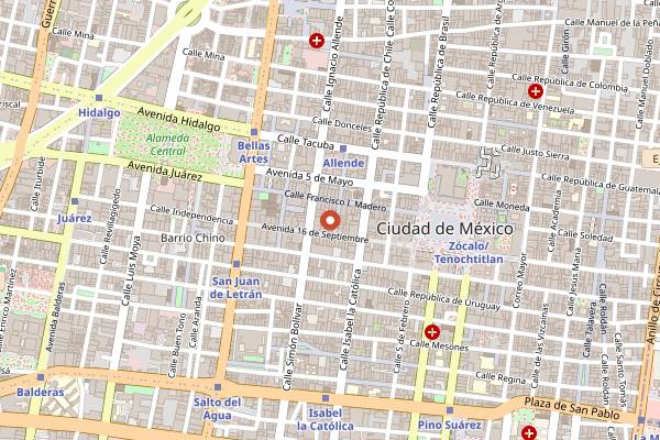 Map showing Pasaguero in Mexico City