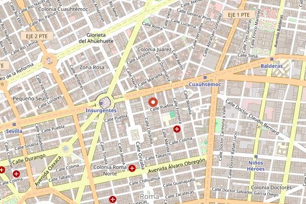 Map showing Patrick Miller in Mexico City