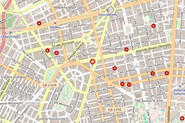Map showing Tlecan in Mexico City