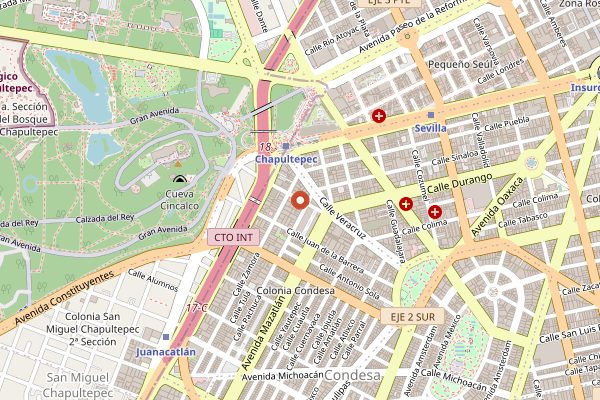 Map showing Lardo in Mexico City