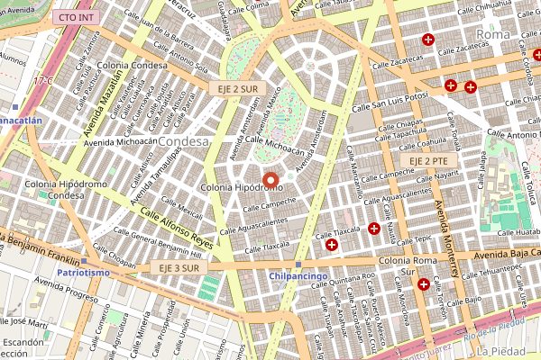 Map showing Merotoro in Mexico City