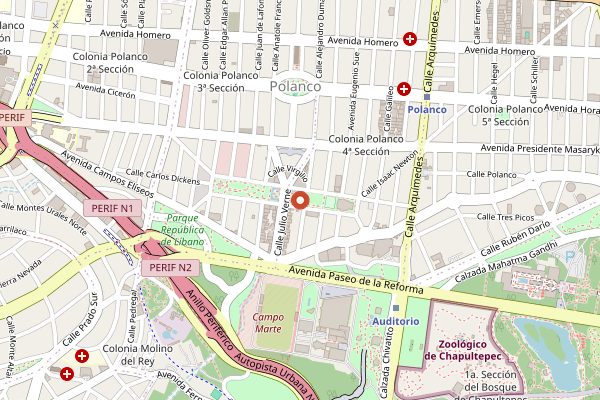 Map showing Quintonil in Mexico City