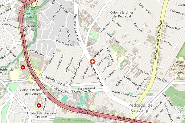 Map showing Sud 777 in Mexico City