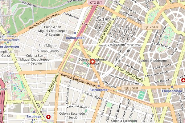Map showing Esquites Don Fermin in Mexico City