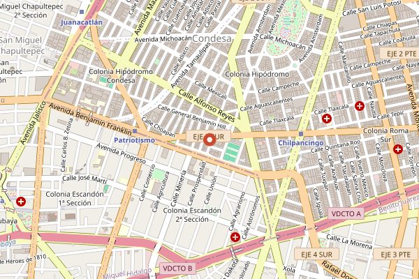 Map showing Felina in Mexico City
