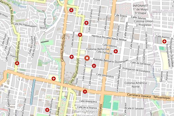 Map showing Consejo Cervecero in Oaxaca