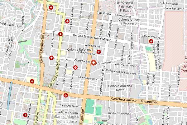 Map showing Pan:am Reforma in Oaxaca
