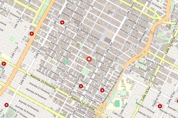 Map showing Áttico 303 in Puebla