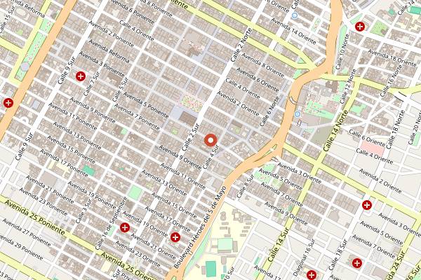 Map showing Bilderberg Taproom Centro in Puebla