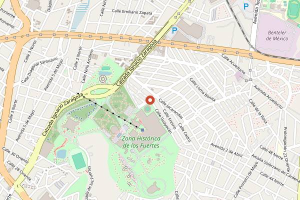 Map showing La Ververa in Puebla