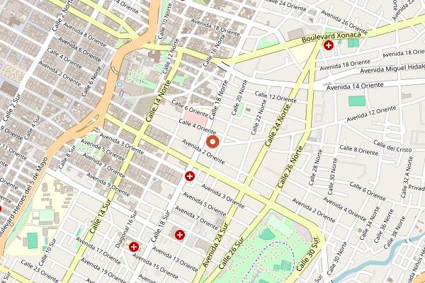 Map showing Restaurante Casareyna in Puebla