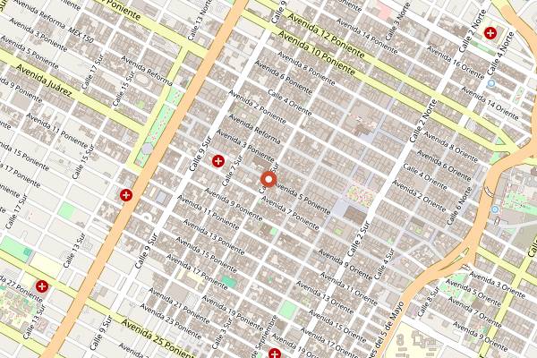 Map showing Tacos Beyrut in Puebla