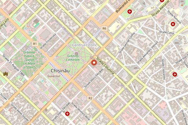 Map showing Andy's Pizza Pușkin 32 in Chișinău