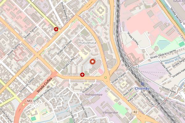 Map showing SOHO Evolution Night Club in Chișinău
