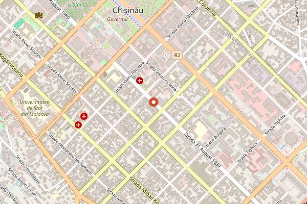 Map showing Symposium Restaurant & Wine Club in Chișinău
