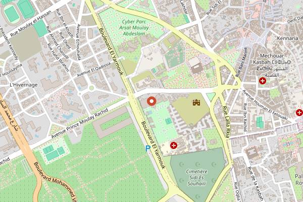 Map showing Le Churchill Bar in Marrakech