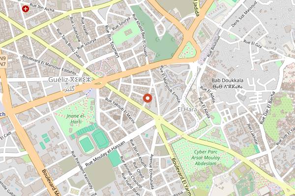 Map showing Mama Afrika in Marrakech