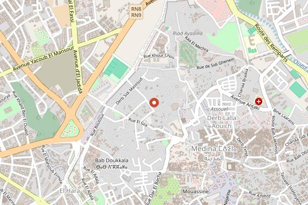 Map showing Dar Yacout in Marrakech
