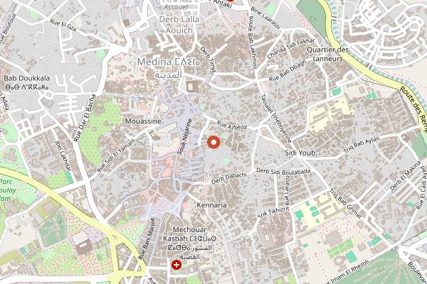 Map showing Moroccan Food Adventures in Marrakech