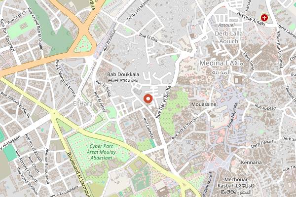 Map showing Henna Cafe in Marrakech