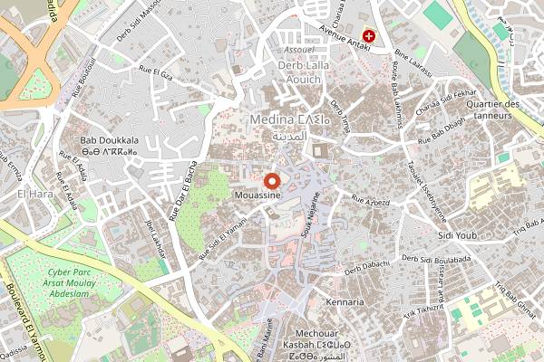 Map showing Cafe Arabe in Marrakech