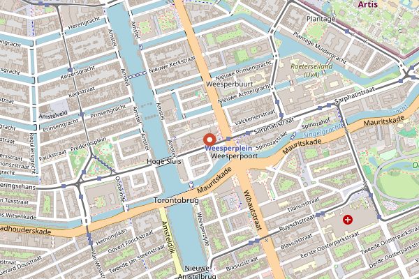 Map showing Bakhuys Amsterdam in Amsterdam