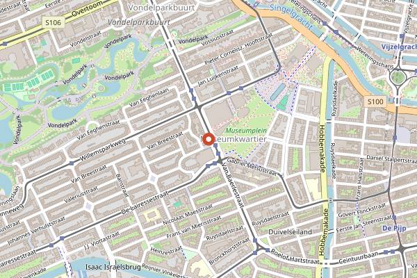 Map showing Chimney Cake Bakery & Café in Amsterdam