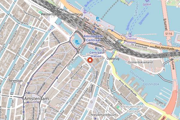 Map showing T'aart Café in Amsterdam