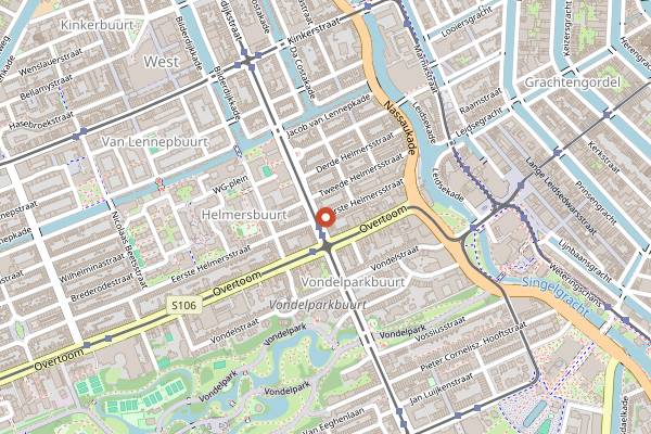 Map showing Café Helmers in Amsterdam