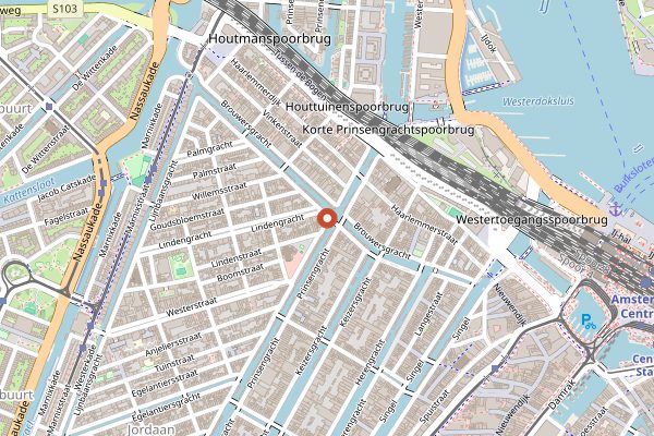 Map showing Café Papeneiland in Amsterdam