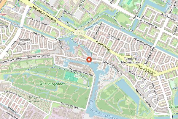 Map showing Café 't Sluisje in Amsterdam