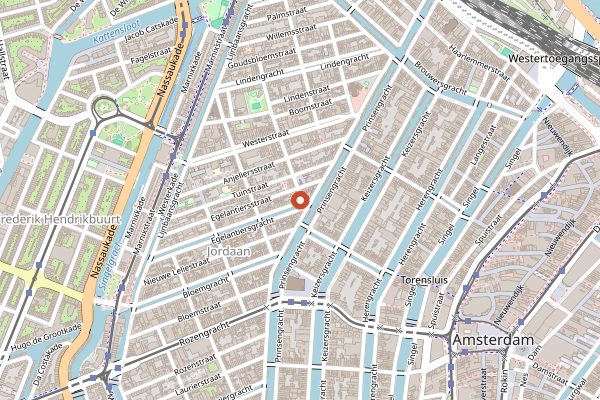 Map showing Café 't Smalle in Amsterdam