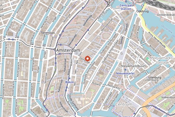 Map showing Wynand Fockink in Amsterdam