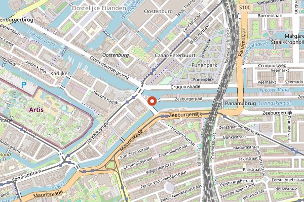 Map showing Brouwerij 't IJ in Amsterdam