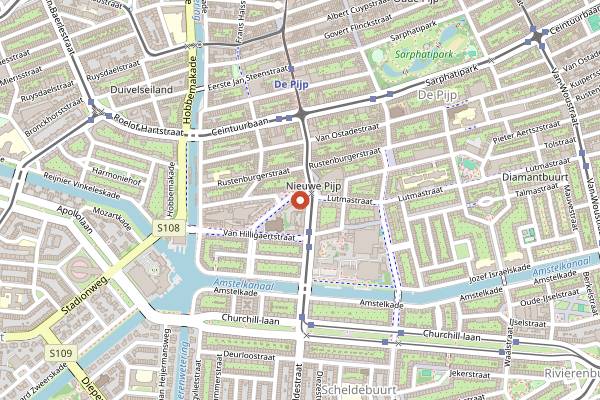 Map showing Brouwerij Troost De Pijp in Amsterdam