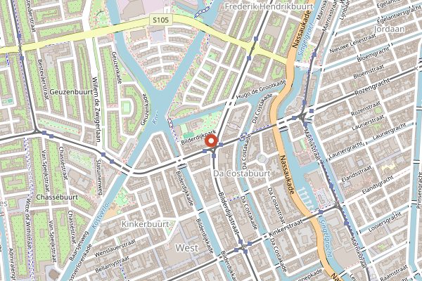 Map showing Monks Coffee Roasters in Amsterdam