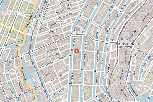 Map showing Pluk Nine Streets in Amsterdam