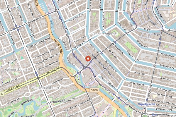 Map showing FEBO Leidseplein in Amsterdam