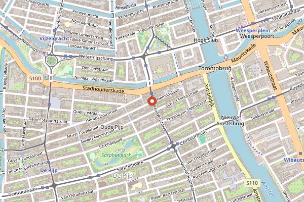 Map showing Pietersma Snacks in Amsterdam