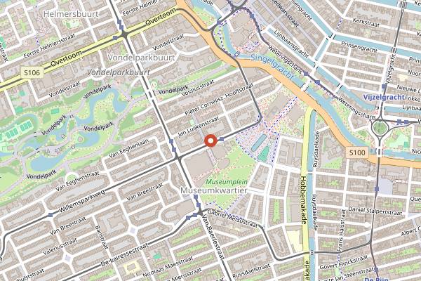 Map showing The Burger Room in Amsterdam