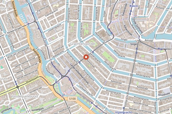 Map showing The Soup Company in Amsterdam