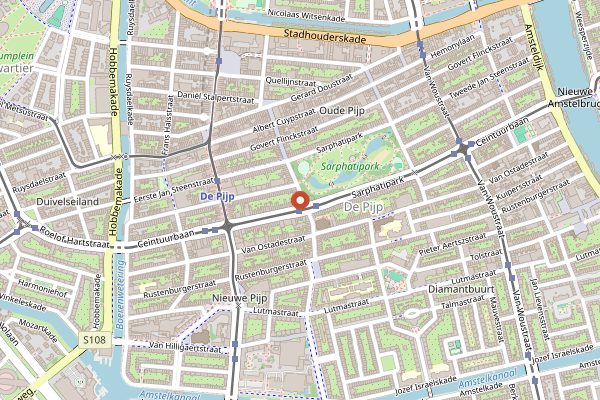 Map showing Scandinavian Embassy in Amsterdam