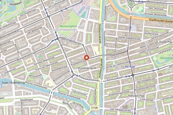 Map showing Café Loetje in Amsterdam