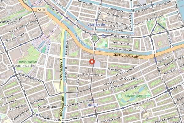Map showing Kaasbar in Amsterdam