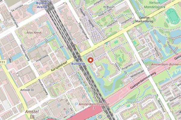 Map showing Oma Ietje in Amsterdam