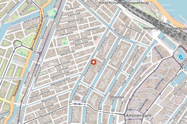 Map showing The Pancake Bakery in Amsterdam