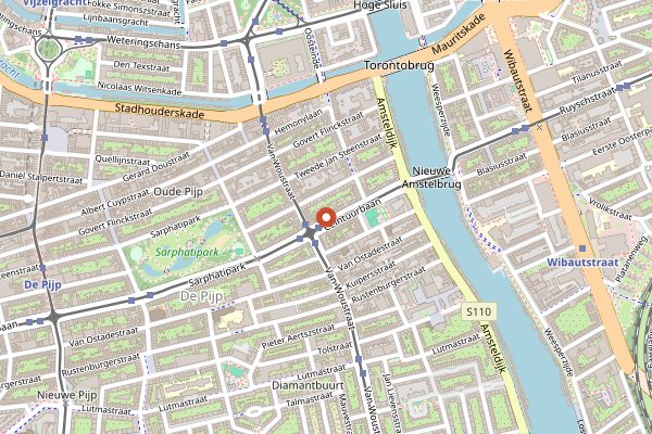Map showing Warung Mini Surinamese in Amsterdam