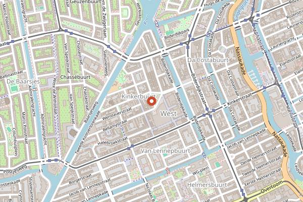 Map showing DAK Coffee Roasters in Amsterdam