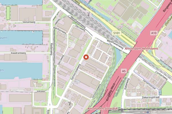 Map showing Darras Coffee Roasters in Amsterdam