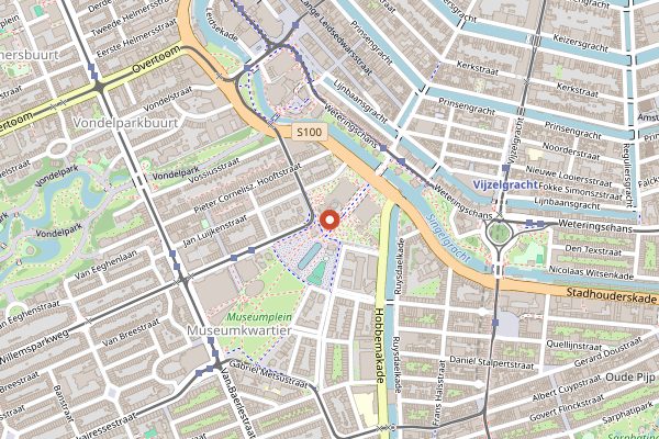 Map showing RIJKS in Amsterdam